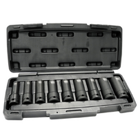 TUFF 9 Piece 1/2 Impact Socket Set 10, 13, 14, 15, 16, 17, 18, 19, 24mm