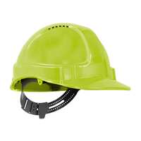 TUFF-NUT Hard Hat, Short Peak, Vented, 6-point PinLock harness, Neon Yellow