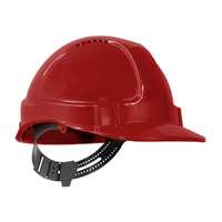 TUFF-NUT Hard Hat, Short Peak, Vented, 6-point PinLock harness, Red
