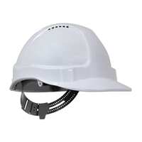 TUFF-NUT Hard Hat, Short Peak, Vented, 6-point PinLock harness, White