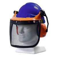 TUFF NUT Forestry Combo Kit, comes with PINLOCK Hard Hat, Browguard Attachment, Ear Muff and Mesh Visor - Blue