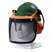 TUFF NUT Forestry Combo Kit, comes with PINLOCK Hard Hat, Browguard Attachment, Ear Muff and Mesh Visor, GREEN
