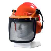 TUFF NUT Forestry Combo Kit, comes with PINLOCK Hard Hat, Browguard Attachment, Ear Muff and Mesh Visor, NEON ORANGE