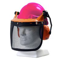 TUFF NUT Forestry Combo Kit, comes with PINLOCK Hard Hat, Browguard Attachment, Ear Muff and Mesh Visor - Pink