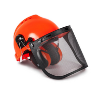 TUFF NUT Forestry Combo Kit, comes with PINLOCK Hard Hat, Browguard Attachment, Ear Muff and Mesh Visor, RED
