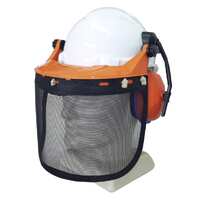 TUFF NUT Forestry Combo Kit, comes with RATCHET Hard Hat, Browguard Attachment, Ear Muff and Mesh Visor, White