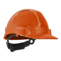 TUFF-NUT Hard Hat, Short Peak, Vented, 6-point Ratchet harness, Orange
