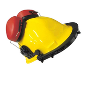 Hard Hat Clear Visor Combo including Yellow RATCHET Hard Hat, Ear Muffs, Browguard attachment, and Clear Visor
