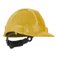 TUFF-NUT Hard Hat, Short Peak, Vented, 6-point Ratchet harness - Yellow