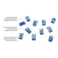 NUMERAL INSERTS - Blue/White 25mm - '3'