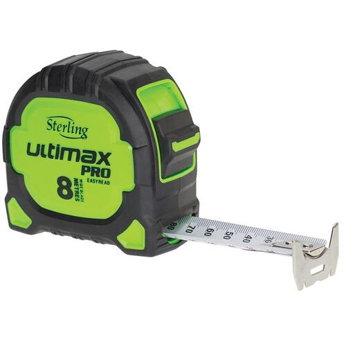 Sterling Ultimax Pro Tape Measure 8m x 27mm Magnetic Easyread
